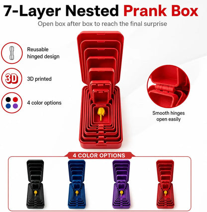 Seven-layer nesting middle finger prank gift box