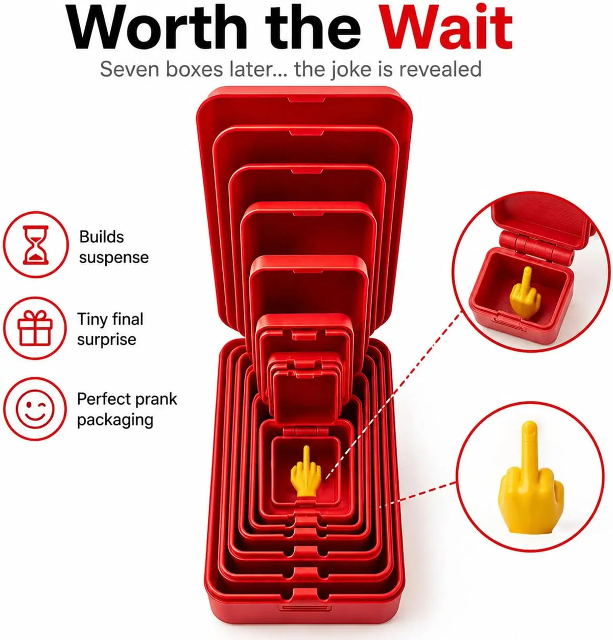 Seven-layer nesting middle finger prank gift box