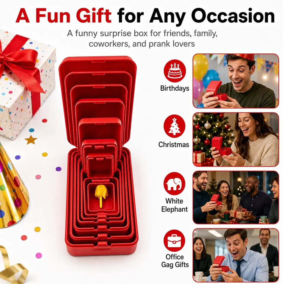 Seven-layer nesting middle finger prank gift box