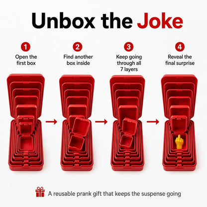 Seven-layer nesting middle finger prank gift box