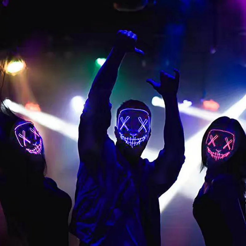 Neon Nightmare LED Halloween Mask