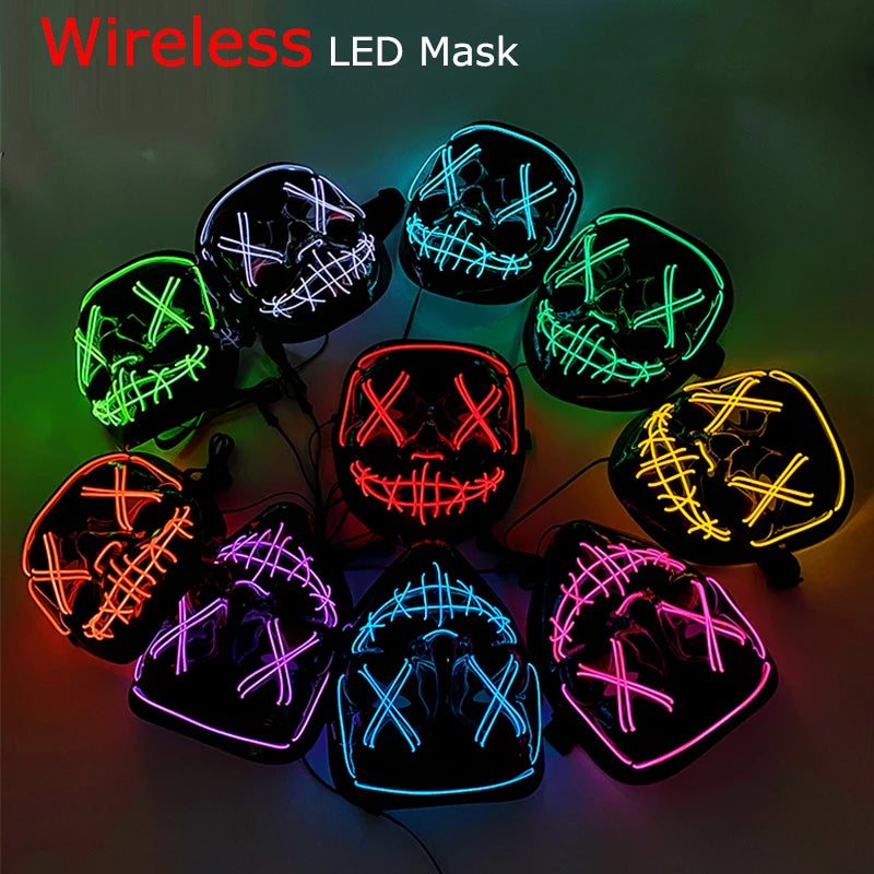 Neon Nightmare LED Halloween Mask