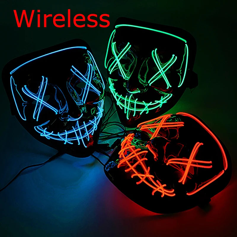 Neon Nightmare LED Halloween Mask