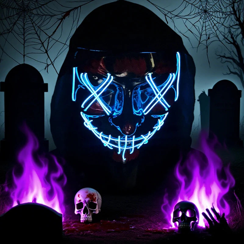 Neon Nightmare LED Halloween Mask