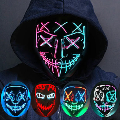 Neon Nightmare LED Halloween Mask