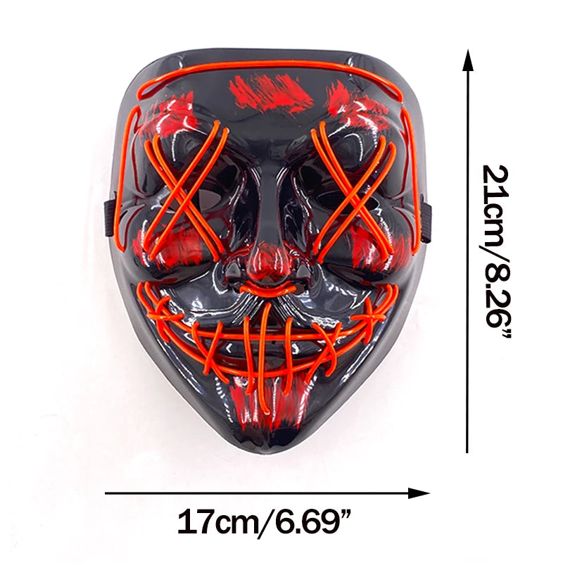 Neon Nightmare LED Halloween Mask